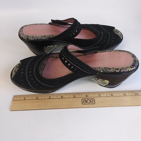 Jambu Touring Peep Toe Wedge Slip On Clogs Mules - Picture 13 of 15